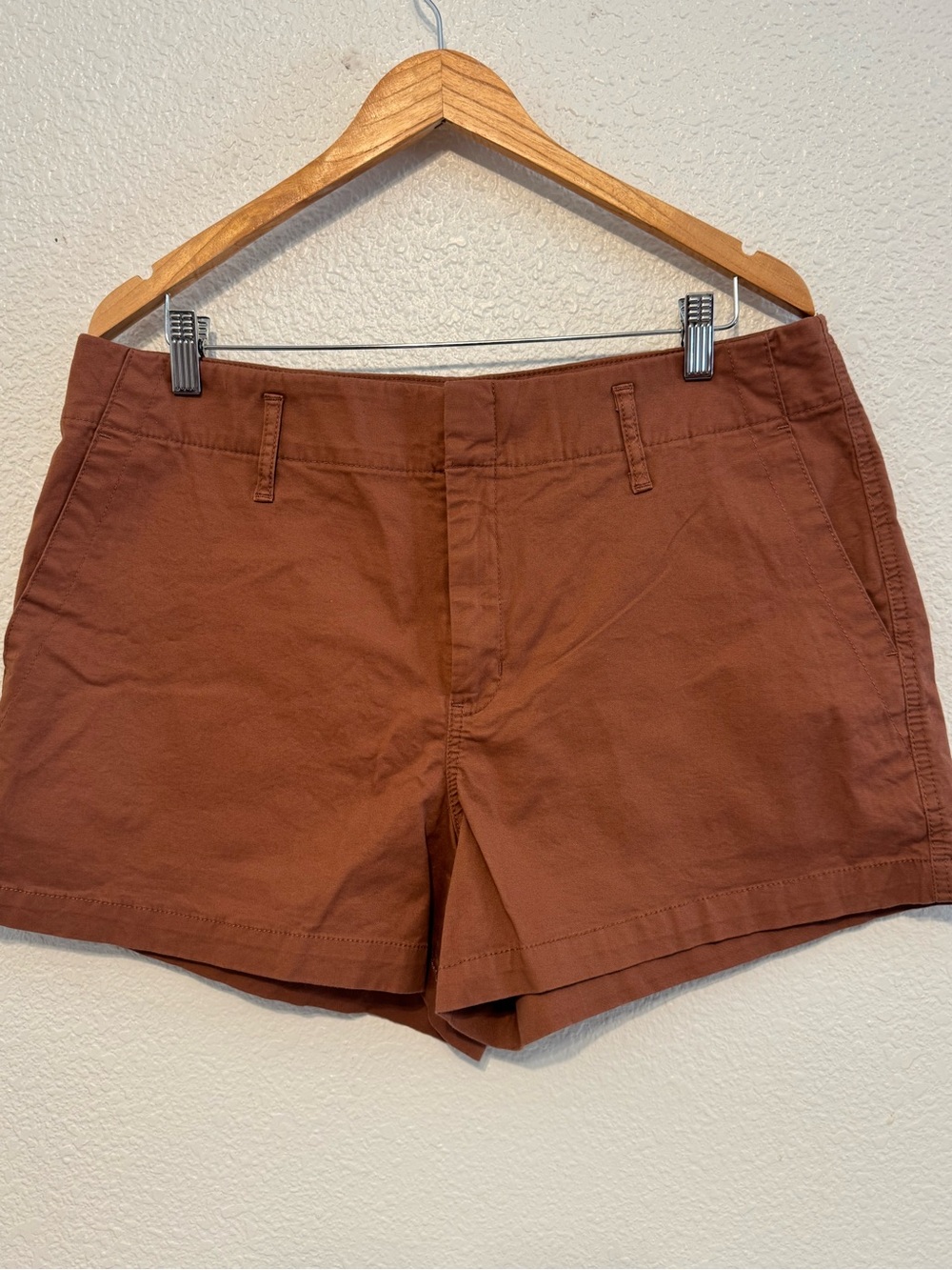 Women's Casual Cotton Shorts in Rust - Unbranded